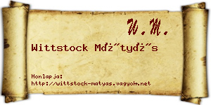 Wittstock Mátyás névjegykártya